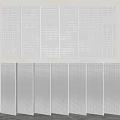 Modern Perforated Metal Panels With Patterned Holes Stacked On Light Colored Wall 3d model