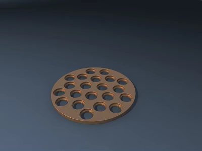 Garden Landscape Ornamental Copper Colored Circular Perforated Plate With Holes 3d model