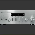Denon Silver Audio Amplifier With Control Knobs And Music Studio Display Screen For Home Use
