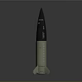 Military Missile Weapon With Conical Warhead Cylindrical Body And Stabilizer Fins