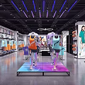 Li-Ning Sports Clothing Store With Interior Displays And Fashion Apparel Racks