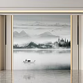 New Chinese sofa background wall 3d model