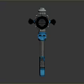 Blue Mechanical Weapon With Barrel Support Structure And Metal Components Design