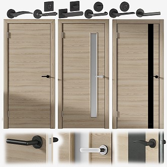 Interior door Hardflex with lock 3d model