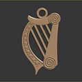 Elegant Rose Gold Harp Shaped Pendant With Decorative Dots And Spiral Ends Jewelry