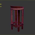 Wooden Bar Stool with Vintage Design Round Top and Decorative Leg Structure