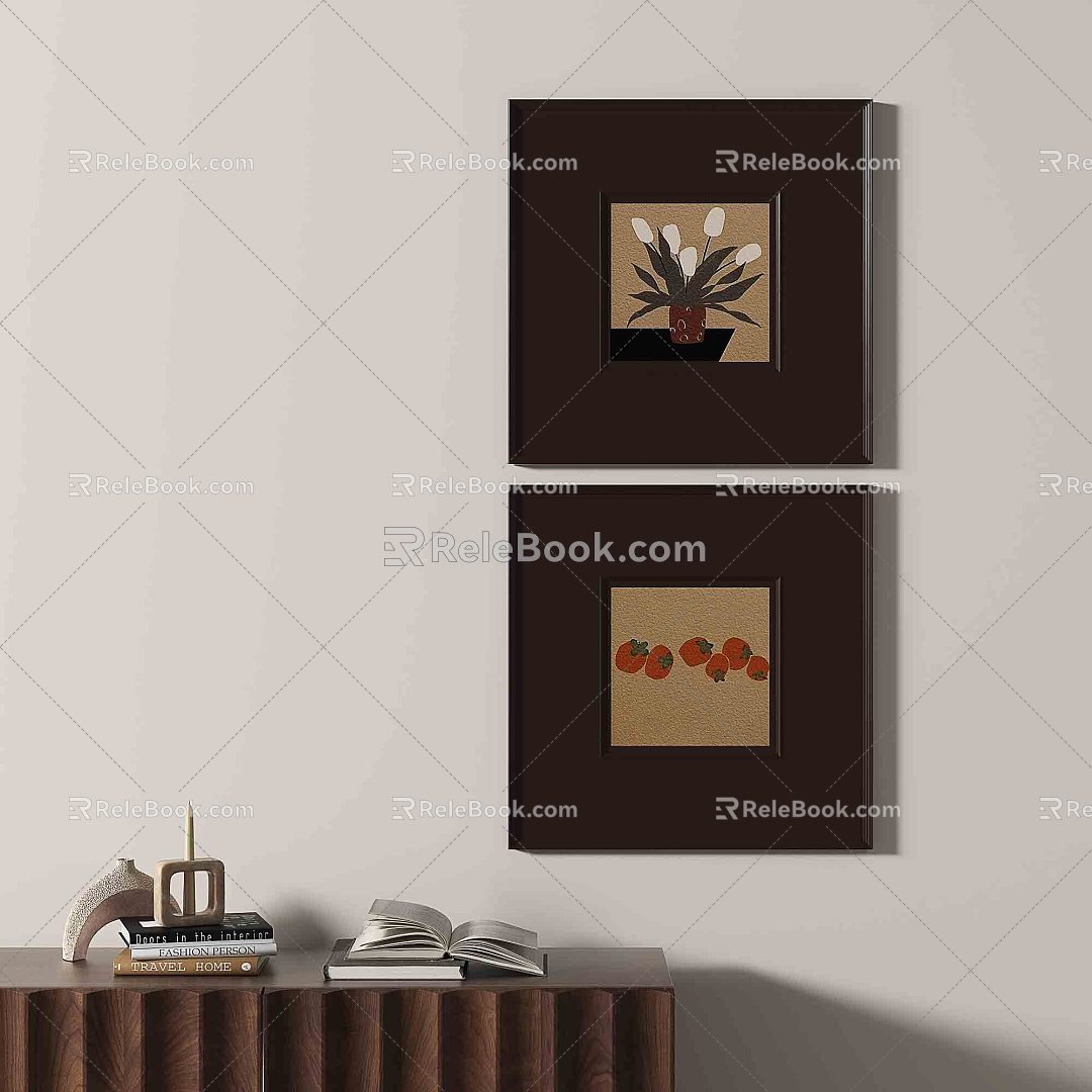 Nordic simple retro decorative painting 3d model