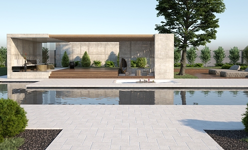 Modern Courtyard Garden 3d model