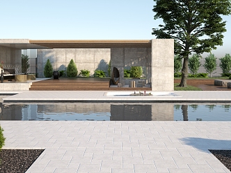 Modern Courtyard Garden 3d model