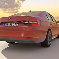 Red Car Exterior And Interior Views With Wheels Dashboard And Seats