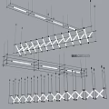 Modern lamps and lanterns combination fluorescent lamp spotlight 3d model