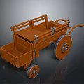 Vintage Wooden Cart Design With Wooden Frame Metal Fittings And Large Wheels