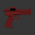 Red Tactical Gun 3D Model With Modern Design And Geometric Structure 3d model
