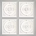 White Square Ceiling Tiles With Ornate Patterns And Central Circular Motifs 3d model