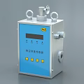 Industrial Dust Concentration Sensor With Blue Panel Digital Display And Silver Casing 3d model