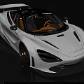 White Supercar With Sleek Aerodynamic Body Black Accents Yellow Interior And Rear Spoiler