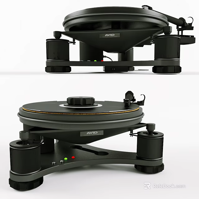 AMVO Modern Headphone Speaker Turntable Design With Base And Indicator Lights 3d model