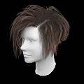 Stylish Jewelry Display On White Head Model With Brown Wig And Black Background