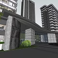 Modern Community Gate Community Entrance Gate 3d model