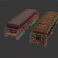 Two Freight Train Cars In Different Conditions Blue Covered And Red Rusted Design