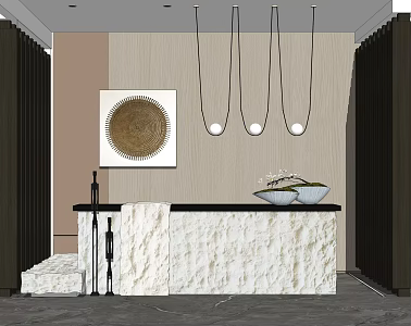 Modern reception desk reception desk 3d model