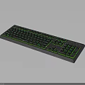Full Size Mechanical Keyboard With Green Backlit Lighting And Metal Frame Design