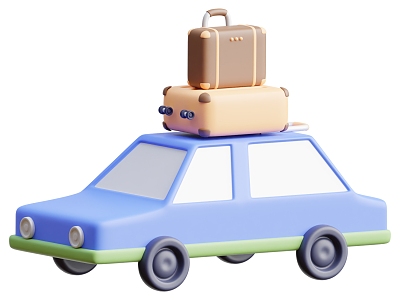 Modern car vehicle suitcase cartoon cartoon vehicle 3d model