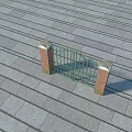 Building Exterior Wall Design Featuring Red Brick Pillars And Green Metal Gate