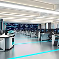 modern command center synthetic combat command center 3d model