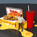 Creative Art Installation With Richeese Spicy Chicken Box Chicken Red Cup And Melted Cheese