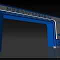 Blue and White Archway for Technology Revolution and Industry Transformation Summit with Bright New Future