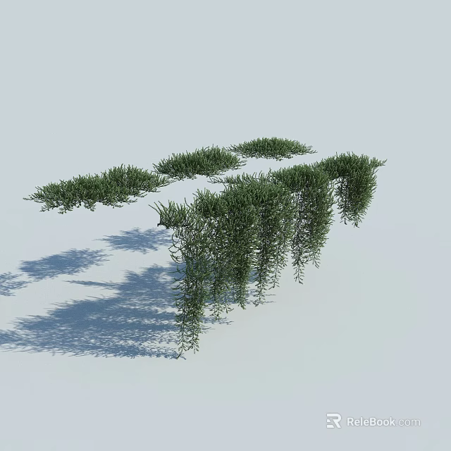 Lush Green Vines with Hanging Foliage Casting Natural Shadows in Growth 3d model 