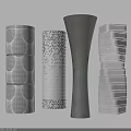 Modern Decorative Columns With Diverse Structural Designs And Patterns 3d model