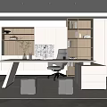 Modern Study Room Interior Design With Open Layout Wooden Desk And Ergonomic Chair