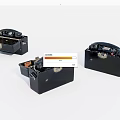Old Fashioned Black Portable Telephones With Classic Design And Metal Handles