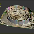 Iconic Roman Colosseum Aerial View Showing Ancient Architecture And Historical Structure
