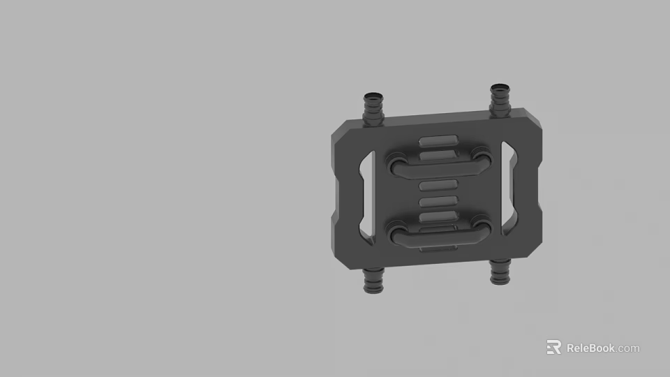 Black Metal Bicycle Pedal With Structured Design And Anti Slip Grooves 3d model 