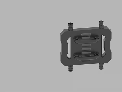 Black Metal Bicycle Pedal With Structured Design And Anti Slip Grooves 3d model