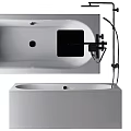 Modern White Bathtub With Black Control Panel And Shower Fixture Design