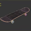 Durable Black Skateboard With Yellow Edge And Blue Wheels For Smooth Ride