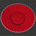 Stylish Red Mexican Sombrero With White Decorative Trim And Classic Design