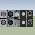Modern Washing Machines in Various Colors and Styles Displayed Side by Side for Home Use