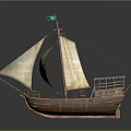 Modern Cartoon Sailing Small Sailing 3d model