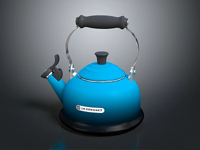 Blue DeLonghi Electric Kettle as Daily Use Appliance with Black Handle and Base 3d model