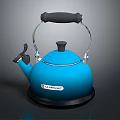 Blue DeLonghi Electric Kettle as Daily Use Appliance with Black Handle and Base 3d model