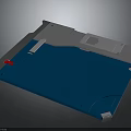 Electronic Device Component With Blue Casing Gray Panel And Red Elements Storage Hardware Part