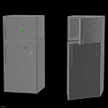 Modern Double Door Refrigerators With Open Closed Doors And Control Panels 3d model