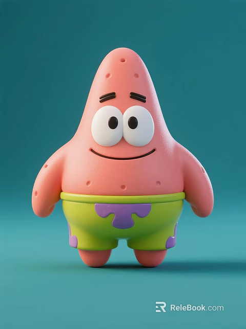 Man Dressed As Patrick Star Character With Pink Body And Green Shorts 3d model 