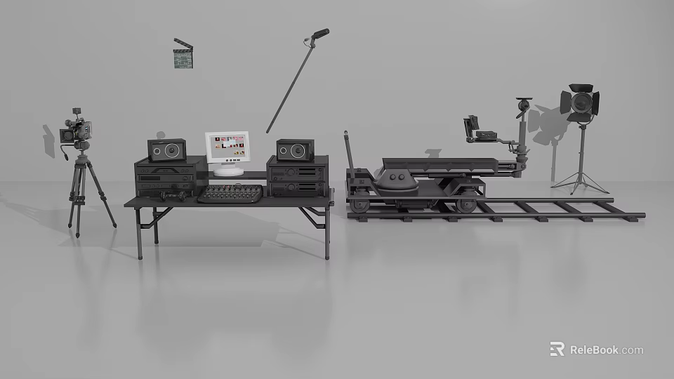 Top Mobile Digital Photography Equipment With Tripod Microphone Stand And Recorder 3d model 