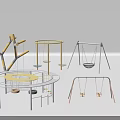 Outdoor Leisure Swing Chair Designs With Metal And Wooden Frames For Playground Use